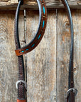 Hand Painted Two Tone One Ear Headstall/Bridle