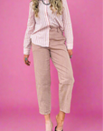 The Linden Pink Barrel Jean