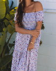 Floral Bubble Sleeve Maxi Dress