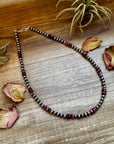 18-Inch Sterling Silver Pearl Necklace with Deep Purple Spiny Oyster – (5mm)
