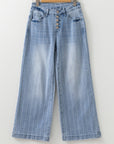 Sofia Pinstripe Wide Leg Jeans