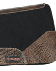 Western Wool Felt Horse Saddle Pad Dark Tan Alligator Print Leather