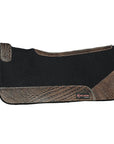 Western Wool Felt Horse Saddle Pad Dark Tan Alligator Print Leather
