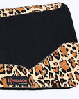 Western Wool Felt Horse Saddle Pad W/ Cheetah Print Hair On Leather