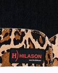 Western Wool Felt Horse Saddle Pad W/ Cheetah Print Hair On Leather