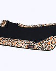Western Wool Felt Horse Saddle Pad W/ Cheetah Print Hair On Leather