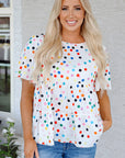 Keira Polka Dot Babydoll Blouse