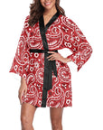 Red Bandana Women's Lounge Kimono Robe