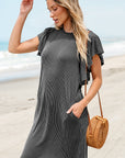 Jocelyn Ruffled Flutter Sleeve Dress