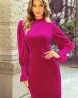 Georgia Smocked Ruffled Puff Sleeve Velvet Dress