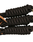 AJ Tack 9 Foot Nylon Lead Rope with Leather Popper - Set of 3