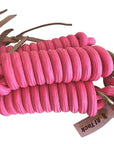 AJ Tack 9 Foot Nylon Lead Rope with Leather Popper - Set of 3