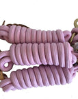 AJ Tack 9 Foot Nylon Lead Rope with Leather Popper - Set of 3