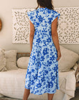 Regina Floral Tiered Frilled Trim Dress