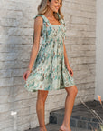 Ila Floral Knotted Strap Smocked Tiered Dress