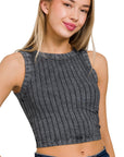 Cropped Vintage Black Savannah Tank
