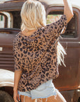 Zoey Leopard Print Half Sleeve Oversized Top