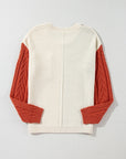 Colorblock Patch Pocket Drop Shoulder Sweater