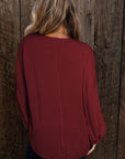 Madison Knit Jacquard Puffy Long Sleeve Top