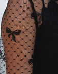 Bow Mesh Long Sleeve Top