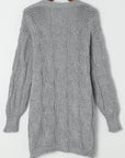 Lacey Ribbed Trim Eyelet Cable Knit Cardigan