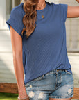 Corded Knit Wide Sleeve T-Shirt