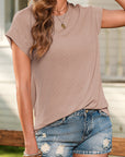 Corded Knit Wide Sleeve T-Shirt