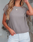 Corded Knit Wide Sleeve T-Shirt