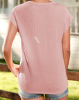 Corded Knit Wide Sleeve T-Shirt