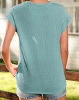 Corded Knit Wide Sleeve T-Shirt