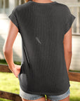 Corded Knit Wide Sleeve T-Shirt
