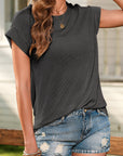 Corded Knit Wide Sleeve T-Shirt