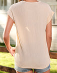 Corded Knit Wide Sleeve T-Shirt