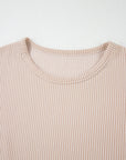 Corded Knit Wide Sleeve T-Shirt
