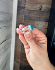 Square Kingman Turquoise Ring – Sterling Silver