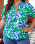 Plus Size Floral Short Sleeve Top