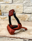 AJ Tack Aluminum Barrel Racing Stirrups Tanned Leather Tread
