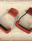 AJ Tack Aluminum Barrel Racing Stirrups Tanned Leather Tread