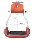 AJ Tack Aluminum Barrel Racing Stirrups Tanned Leather Tread