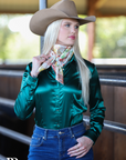 EMERALD SATIN PERFORMANCE RODEO SHIRT