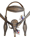 HILASON Western Horse Headstall Breast Collar Set Tack Genuine American Leather