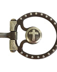 AJ Tack Dee Ring Snaffle Bit with Cross Concho