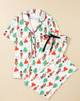 Christmas Trees & Nutcracker Buttoned Pajama Set
