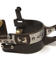 AJ Tack Men's Brown Antique Team Roping Offset Spurs