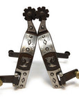 AJ Tack Men's Brown Antique Team Roping Offset Spurs