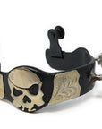 AJ Tack Ladies Antique Brown Pirate Skull Bumper Spurs with Rowels