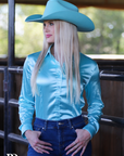 MINT SATIN PERFORMANCE RODEO SHIRT