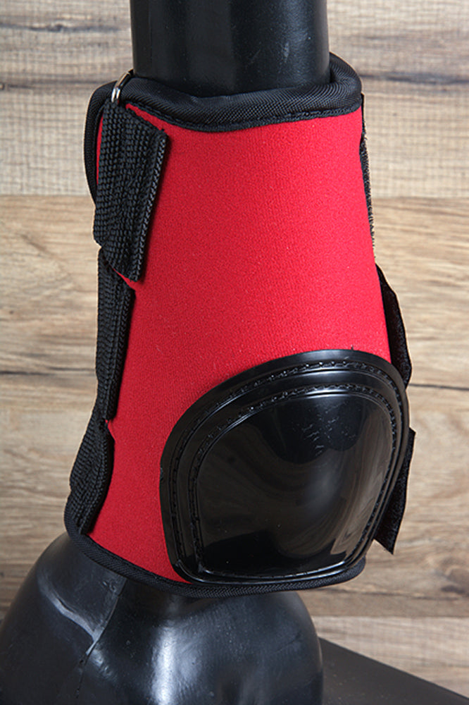 U-Red Hilason Western Horse Tack Leg Protection Deluxe Skid Boots Red