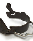 AJ Tack Men's Antique Brown Bumper Spurs with Silver Cross and Floral Engraving