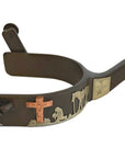 AJ Tack Men's Praying Cowboy Spurs with Copper Cross